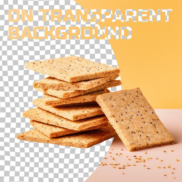 PSD a pile of crackers on a transparent ideal for finger food recipes