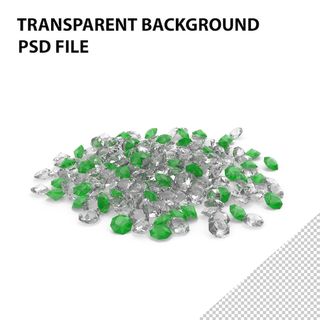 PSD pile of diamonds green png