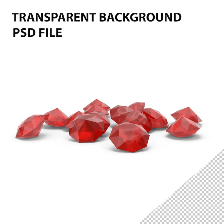 PSD pile of diamonds red png