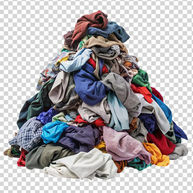 PSD pile of dirty clothes isolated on transparent background