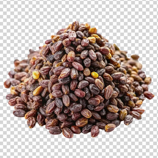 PSD pile of dried grape seeds isolated on transparent background