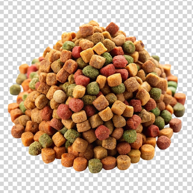 PSD pile of dry dog food isolated on transparent background