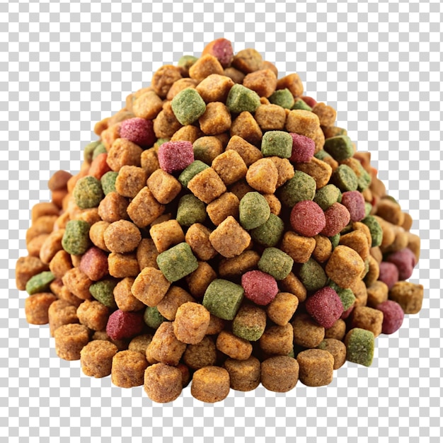 PSD pile of dry dog food isolated on transparent background