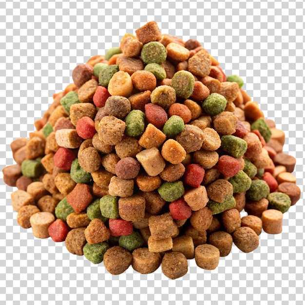 PSD pile of dry dog food isolated on transparent background