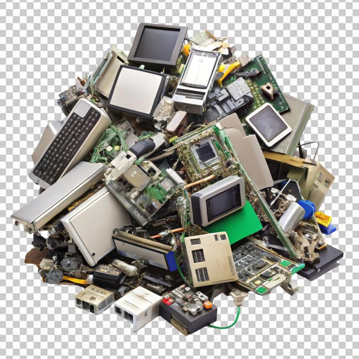 PSD pile of e waste png