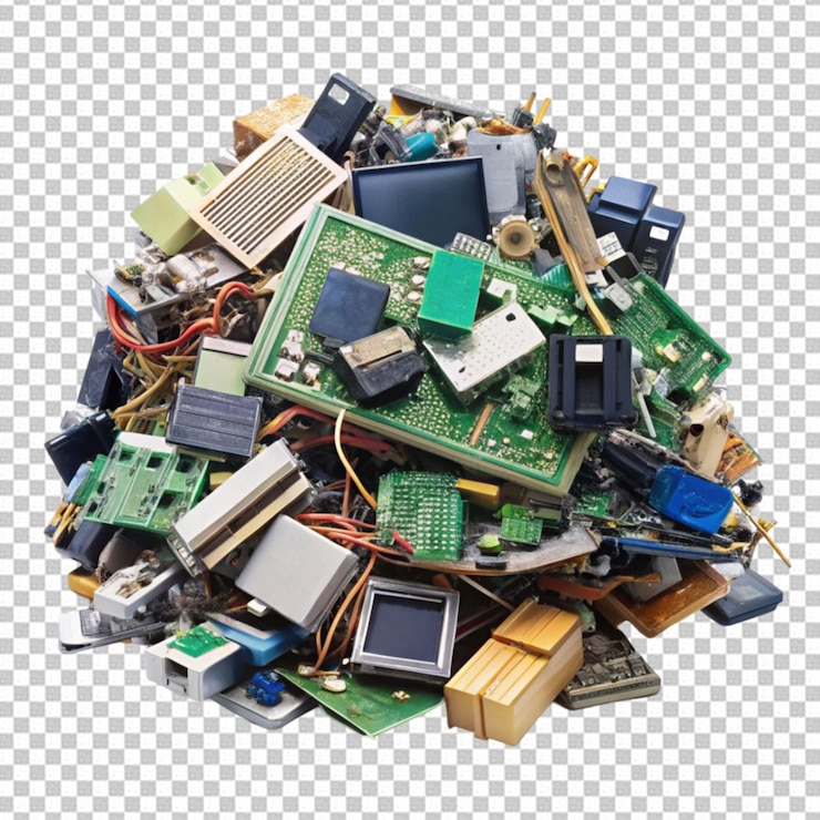 PSD pile of e waste png
