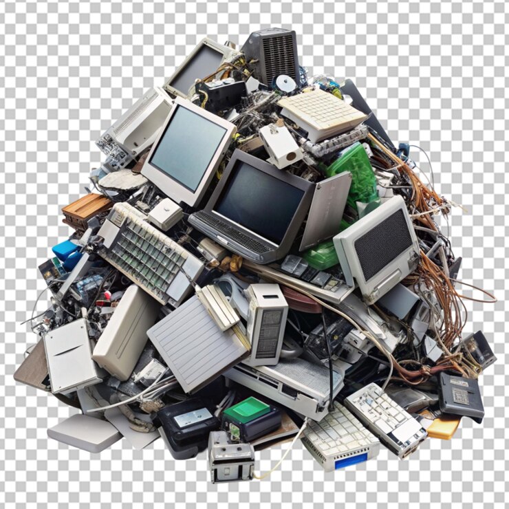 PSD pile of e waste png
