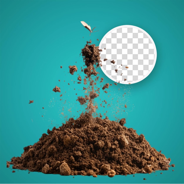 PSD pile of fertile soil isolated on transparent background