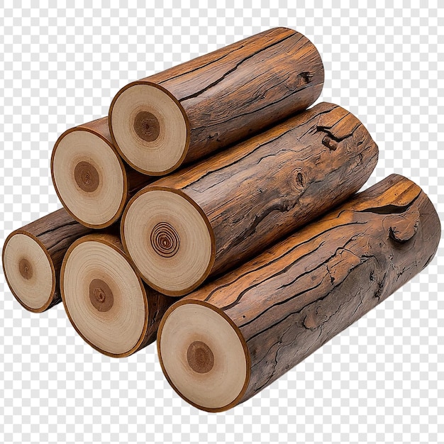 PSD pile of firewood or normal wood png isolated on transparent background