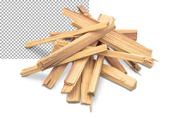 A pile of firewood prepared for the fire Isolated on transparent background