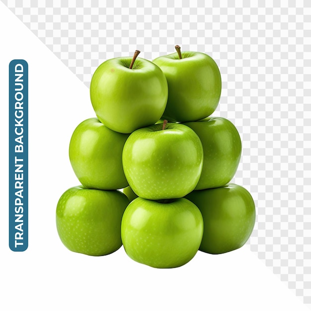 PSD a pile of fresh green apples transparent psd