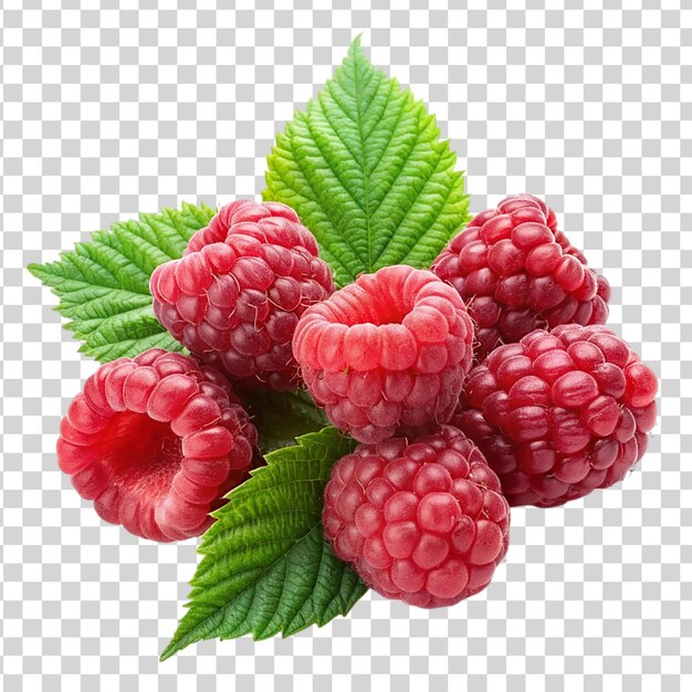 PSD pile of fresh raspberries isolated on transparent background