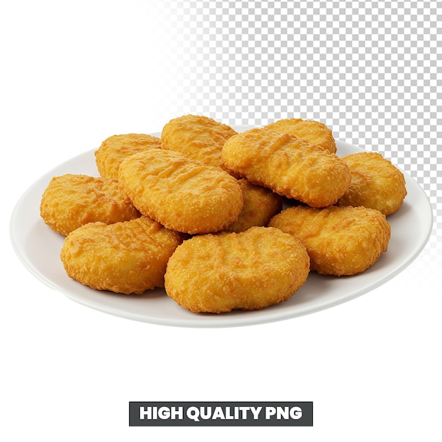 pile of golden crispy chicken nuggets on a white plate
