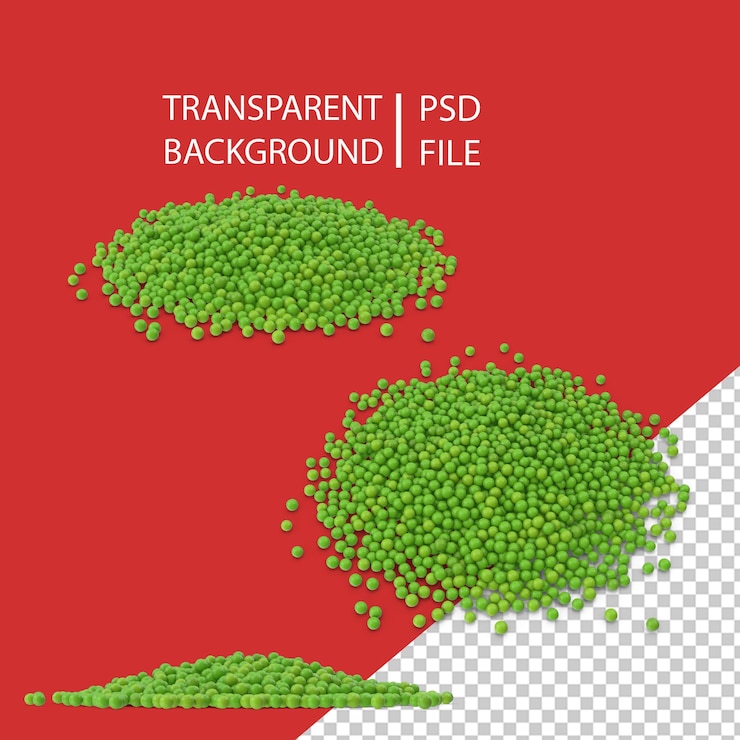 PSD 綠色豆類的堆 png