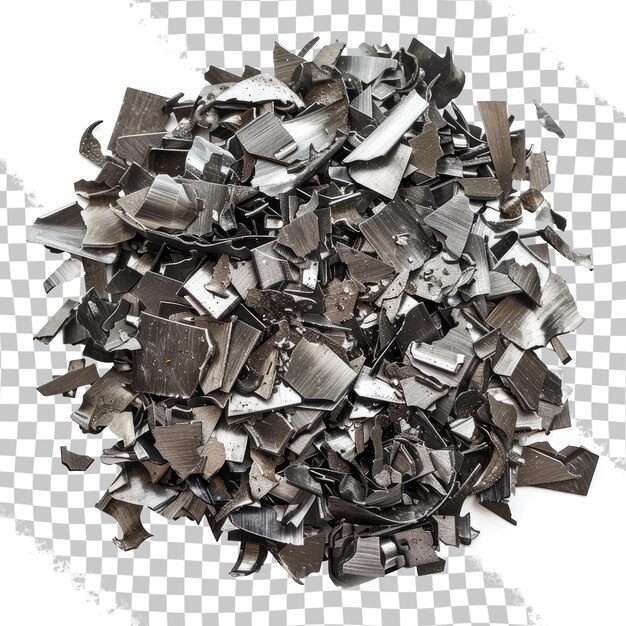 A pile of metal pieces with the words  the word  on the bottom