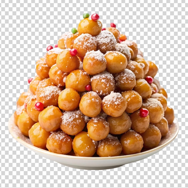 A pile of motichoor laddu on transparent background