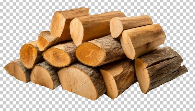 pile of chopped firewood isolated on transparent background fire wooden stock