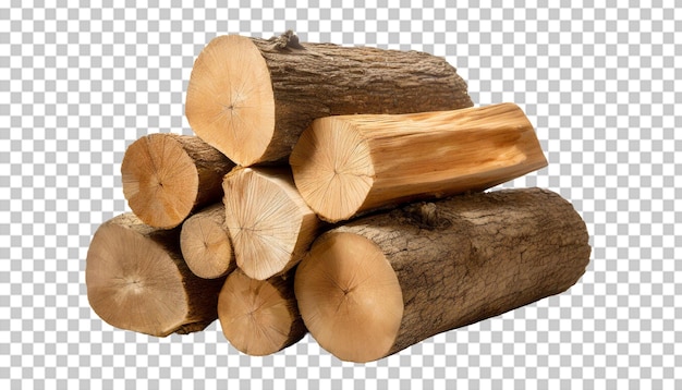 pile of chopped firewood isolated on transparent background fire wooden stock