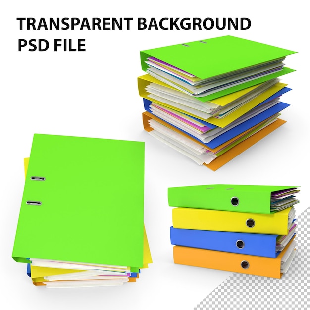 PSD pile of paper files archive stack png