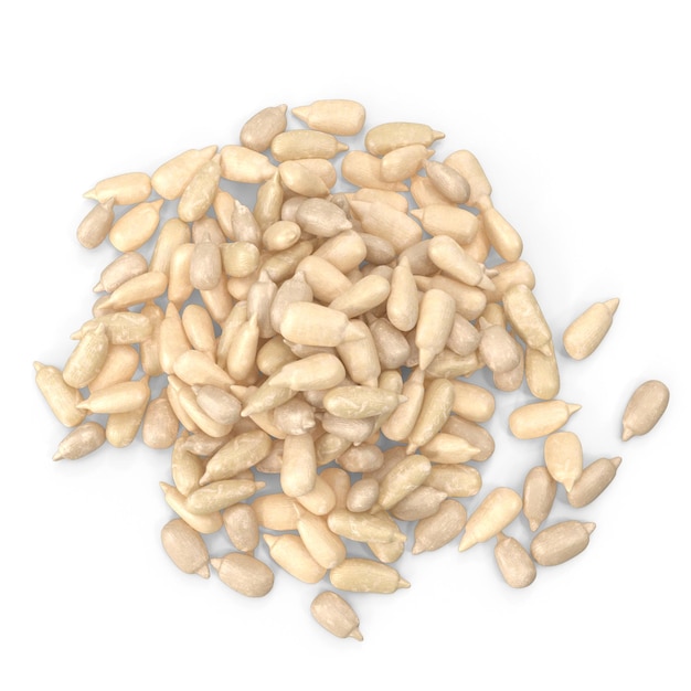 a pile of peanuts with a white background and a white background