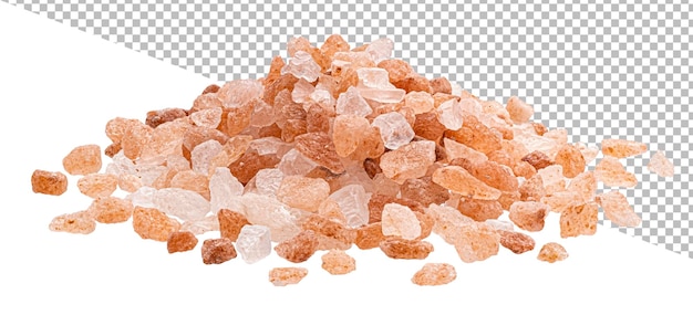 Pile of pink himalayan salt isolated on white background