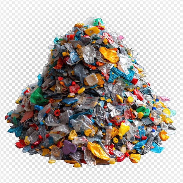 PSD pile of plastic waste isolated on transparent background plastic waste png generative ai