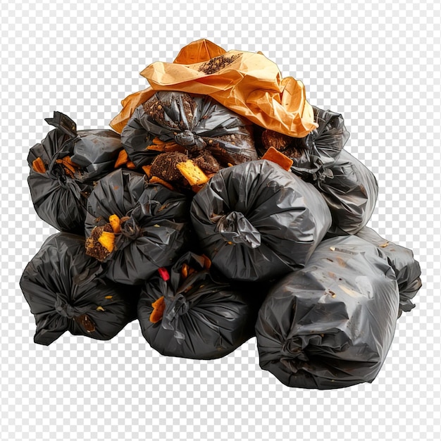 Pile of plastic waste isolated on transparent background plastic waste png generative ai