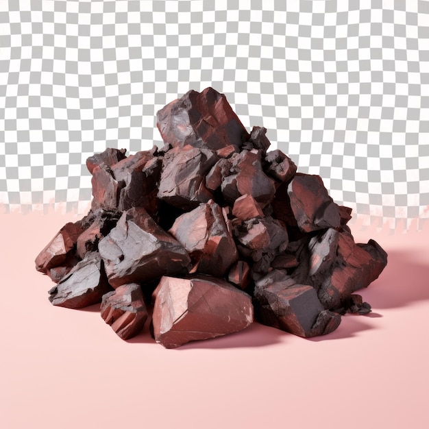 A pile of rocks with a white and black background