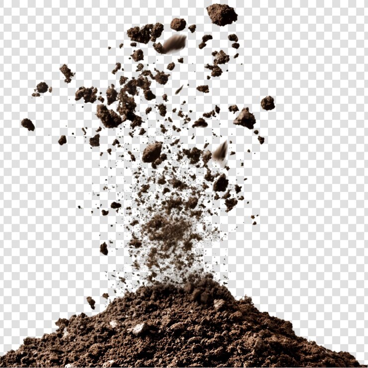 PSD a pile of soil or dirt on a transparent background