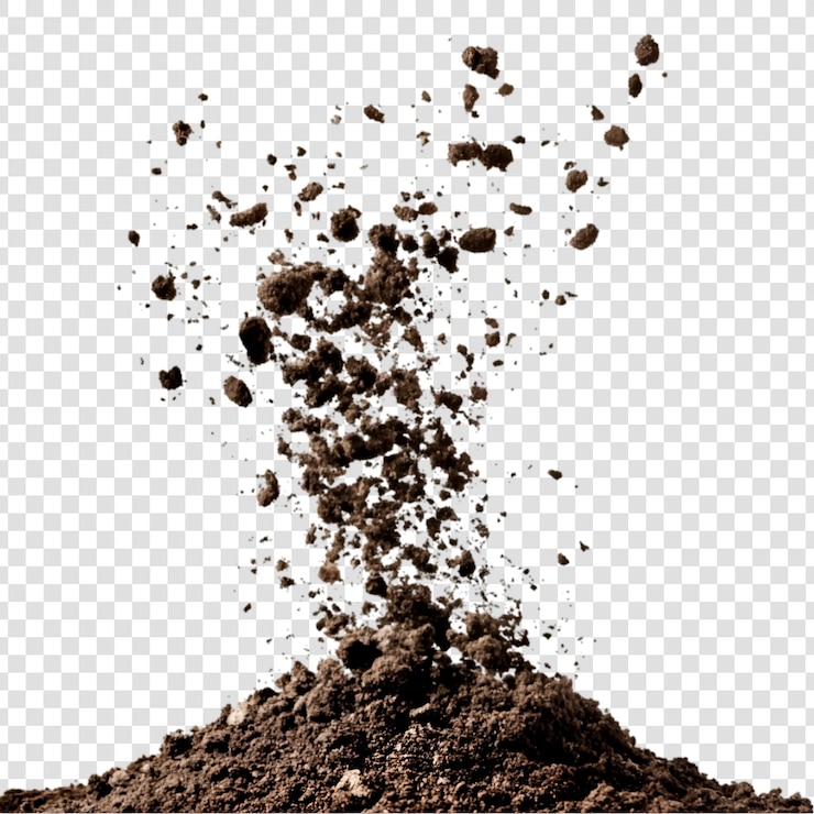 PSD a pile of soil or dirt on a transparent background