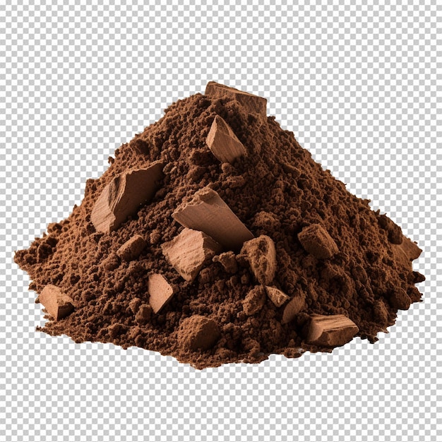 PSD a pile of soil isolated on transparent background