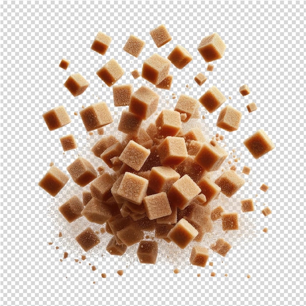 PSD a pile of sugar cubes with a small amount of sugar