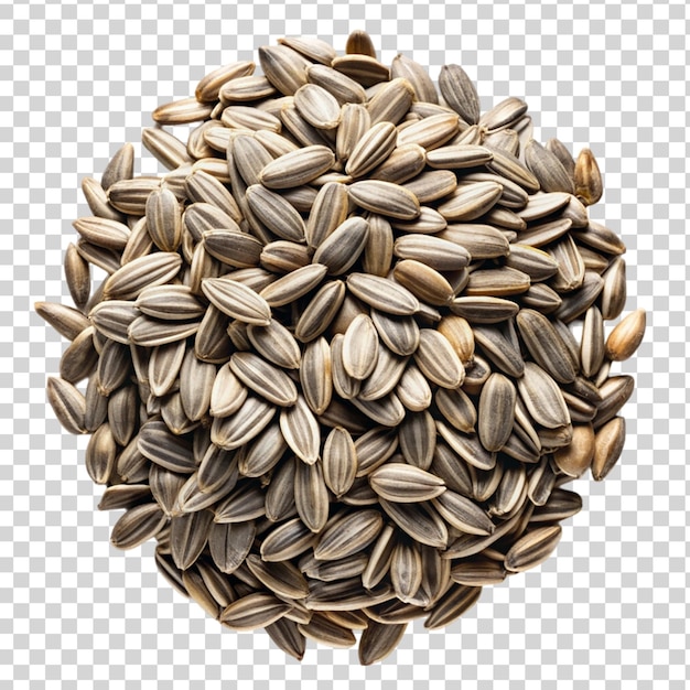 PSD pile of sunflower seeds isolated on transparent background