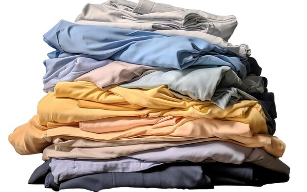 Pile of unfolded dirty clothes