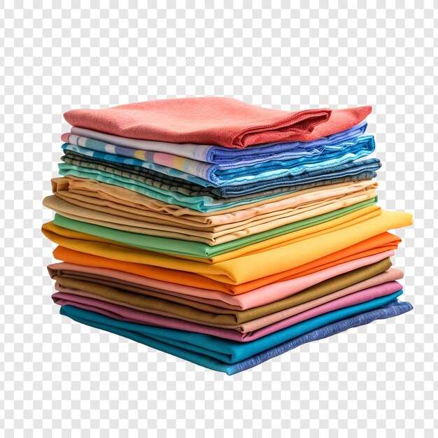 PSD a pile of vibrant napkins isolated on transparent background