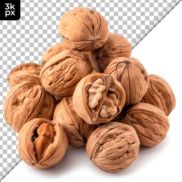 PSD a pile of walnuts with the letters f  h on it