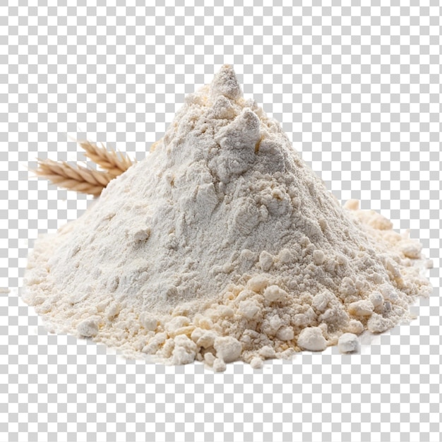 PSD pile of wheat flour isolated on transparent background