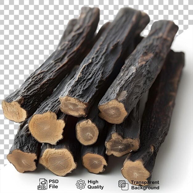 A pile of wood isolated on transparent background