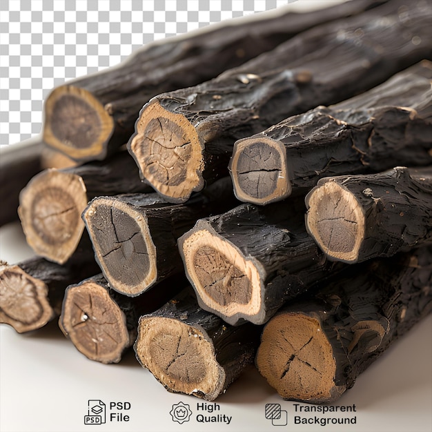 PSD a pile of wood isolated on transparent background