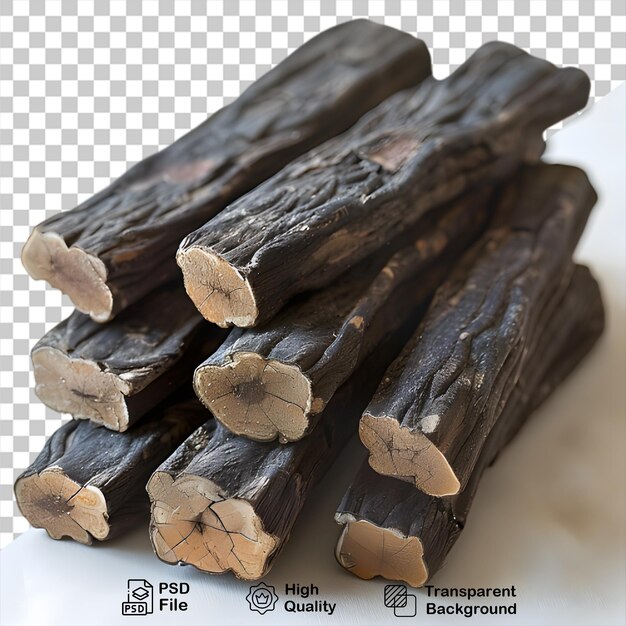 PSD a pile of wood isolated on transparent background