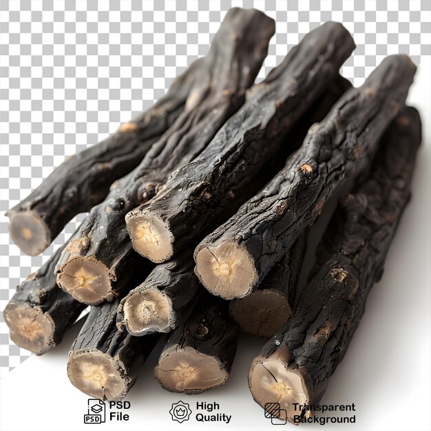 PSD a pile of wood isolated on transparent background