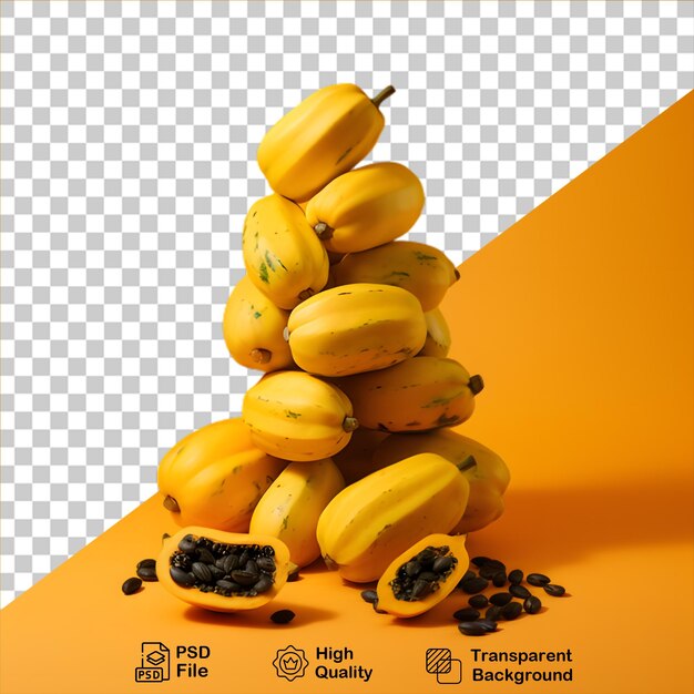 A pile of yellow papaya isolated on transparent background include png file