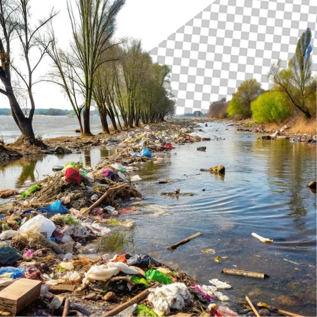 Кучи пластиковых отходов накапливаются в реках и загрязняют воду