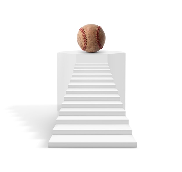 PSD piłka baseballowa na schodach do sukcesu koncepcja gry baseballowej przezroczyste tło