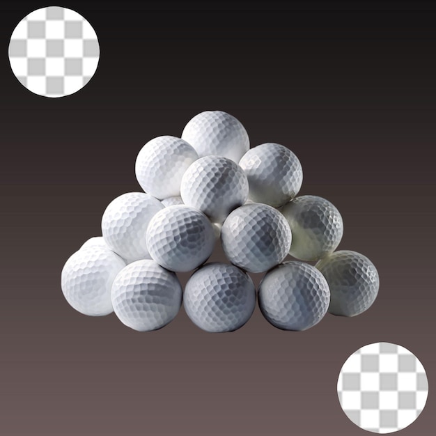 PSD piłka golfowa 3d wyizolowana na przezroczystym tle