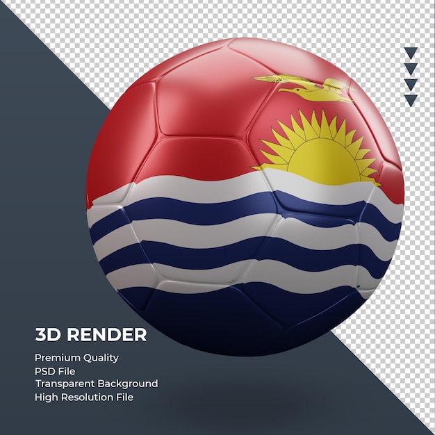 Piłka nożna flaga Kiribati realistyczne renderowanie 3d widok z lewej strony