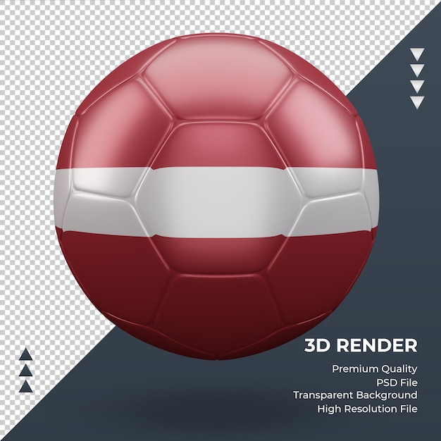 PSD piłka nożna flaga łotwy realistyczny 3d renderowania widok z przodu