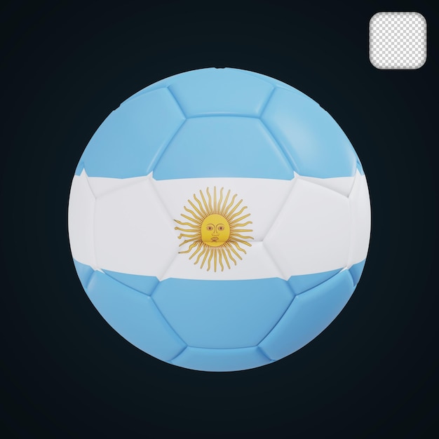 PSD piłka nożna z flagą argentyny 3d ilustracji