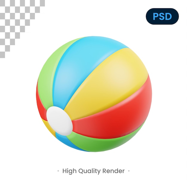 Piłka Plażowa Ikona 3d Premium Psd