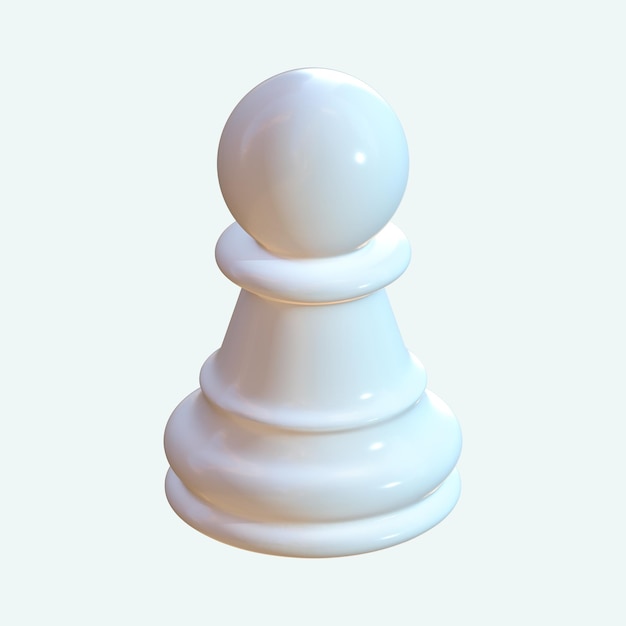 Piłka szachowa biała 3D Render PNG